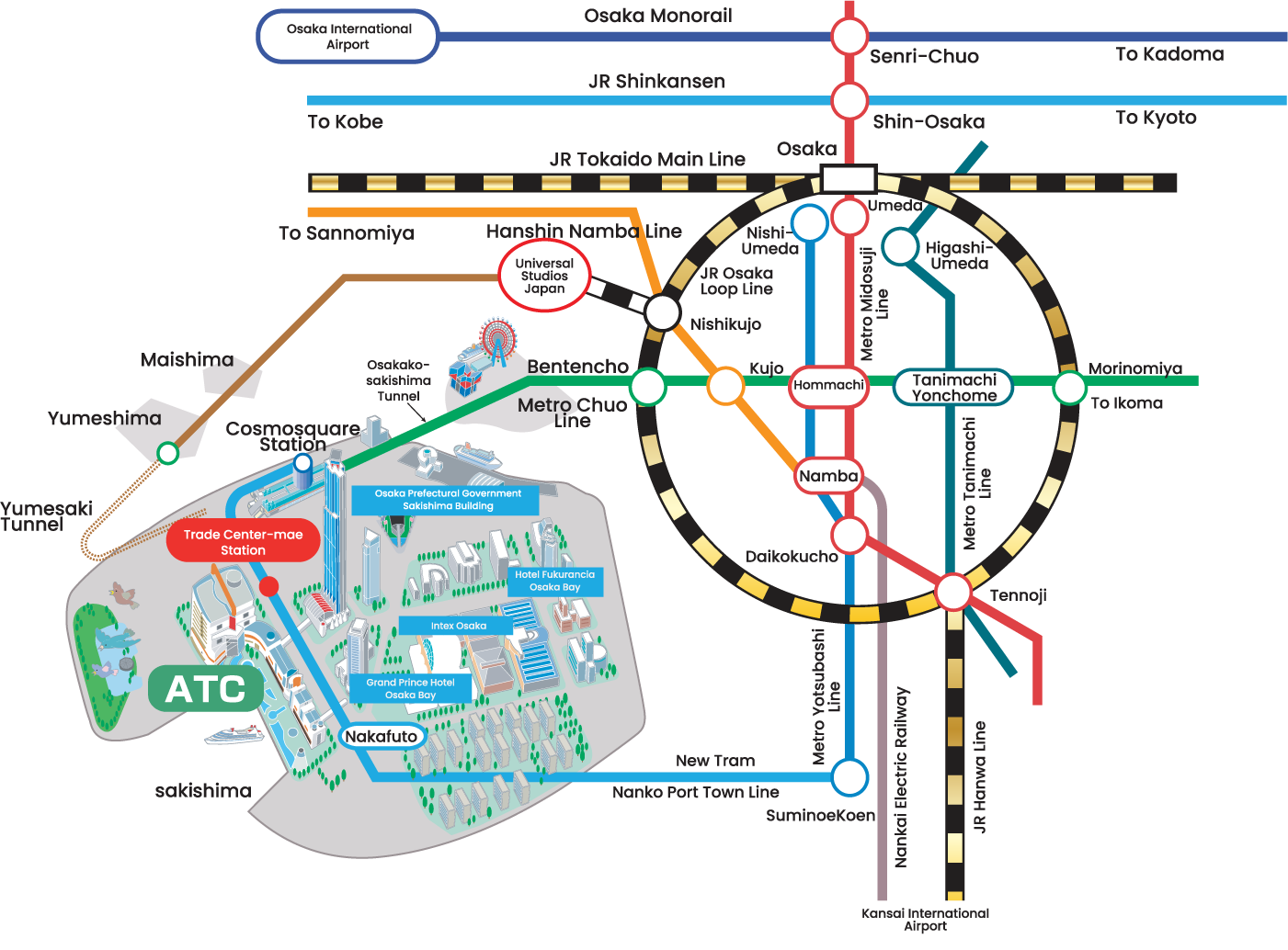 Access map to ATC Osaka