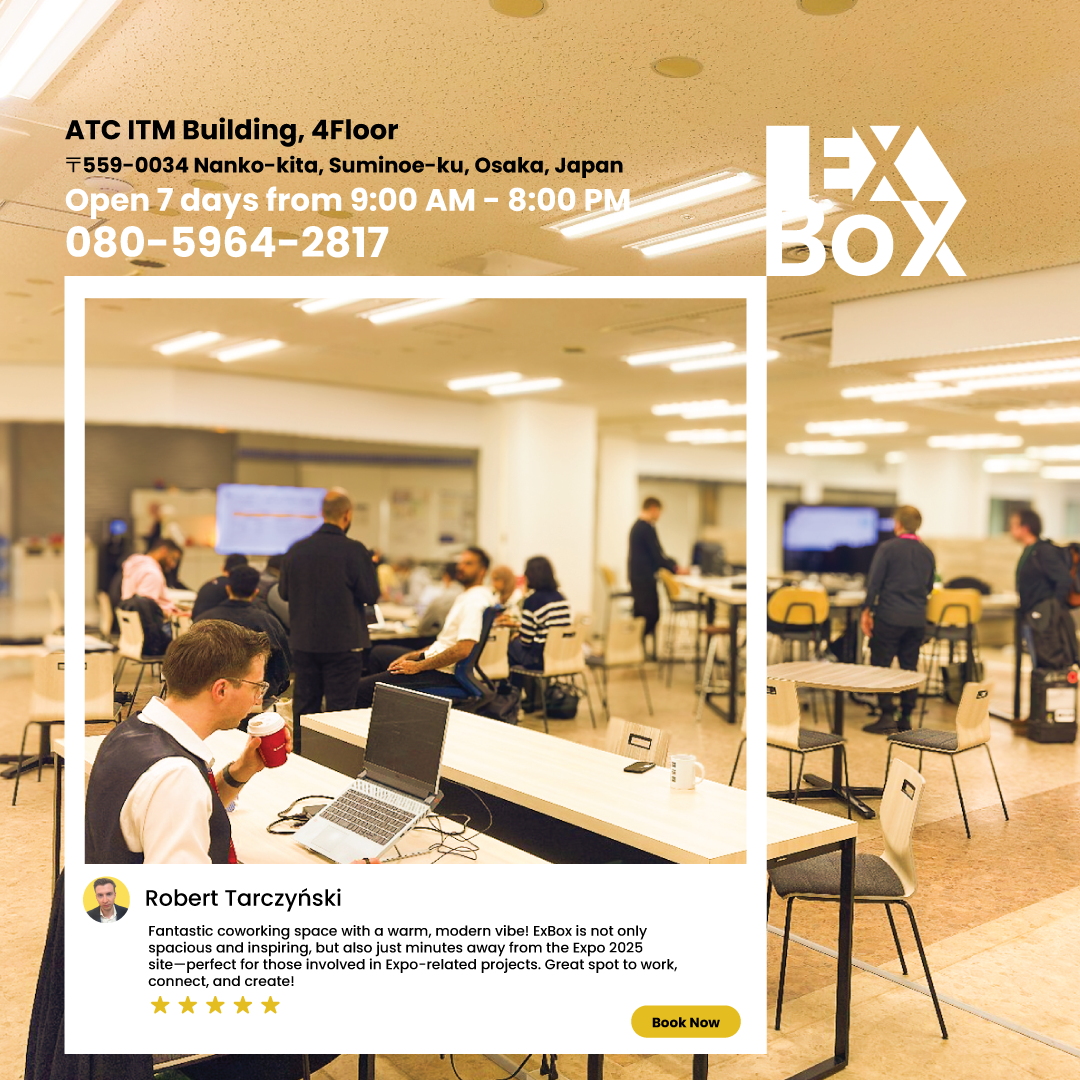 People collaborating in the ATC ExBox coworking space