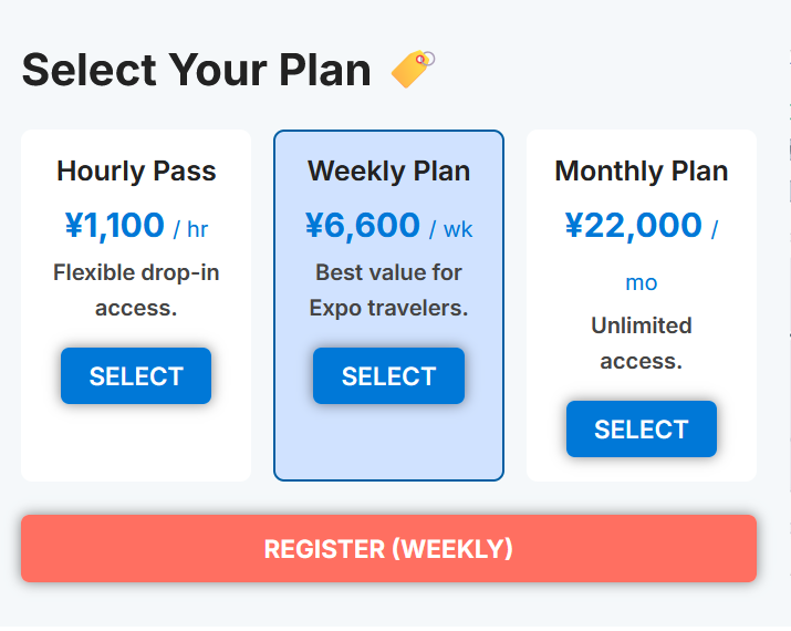 Illustration of flexible coworking usage plans