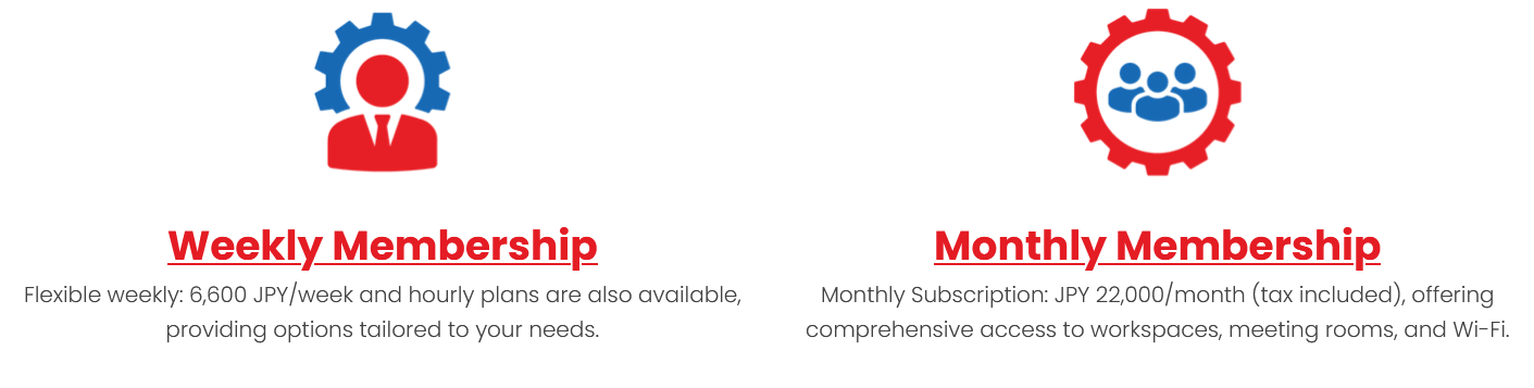 Overview of flexible coworking plans