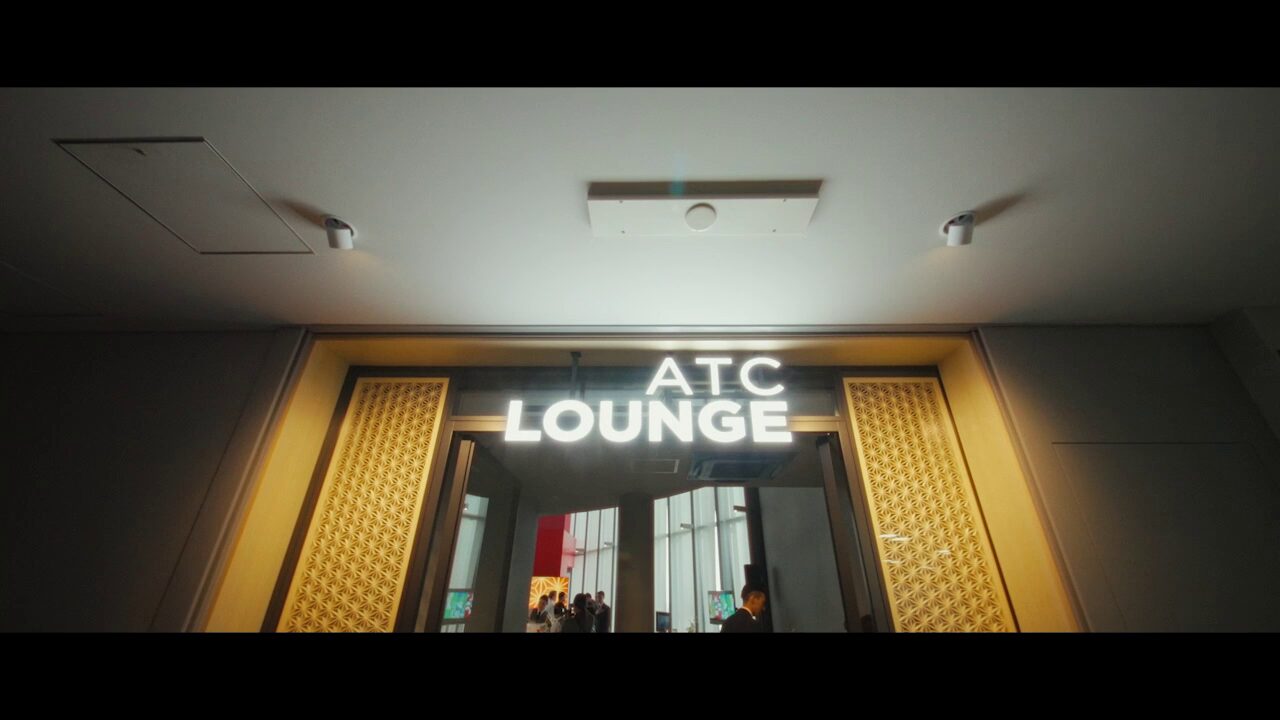 Wide shot of elegant dining area